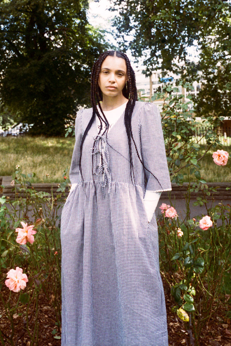 Mahonia Dress - Navy Gingham