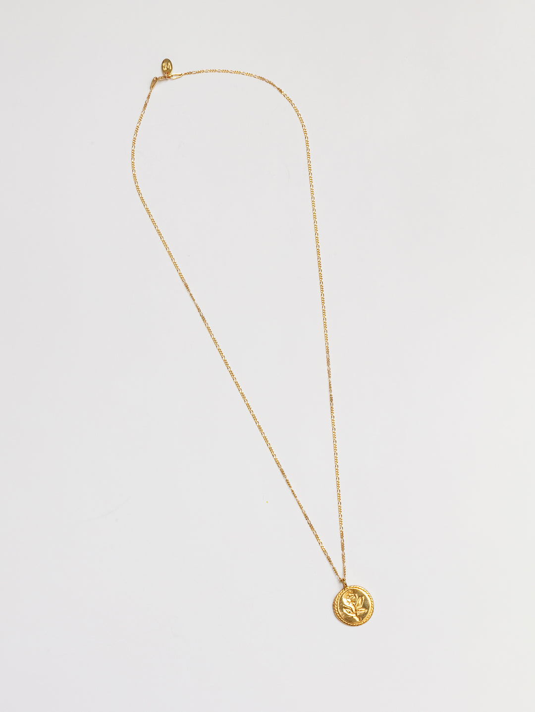 Rose Coin Pendant - Gold