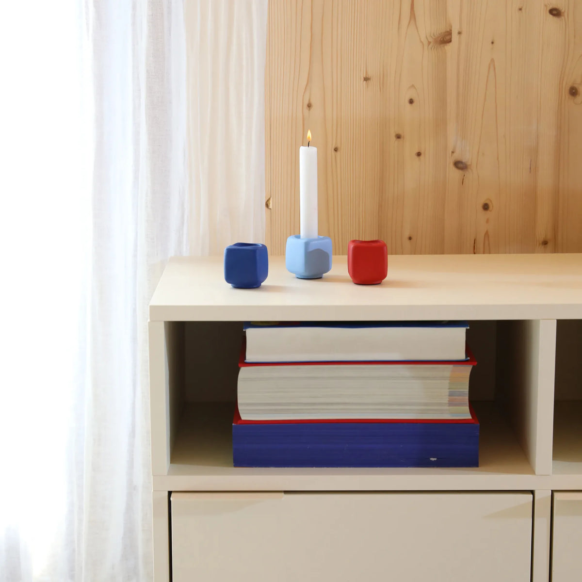 Candle Holder Chunk - Light Blue