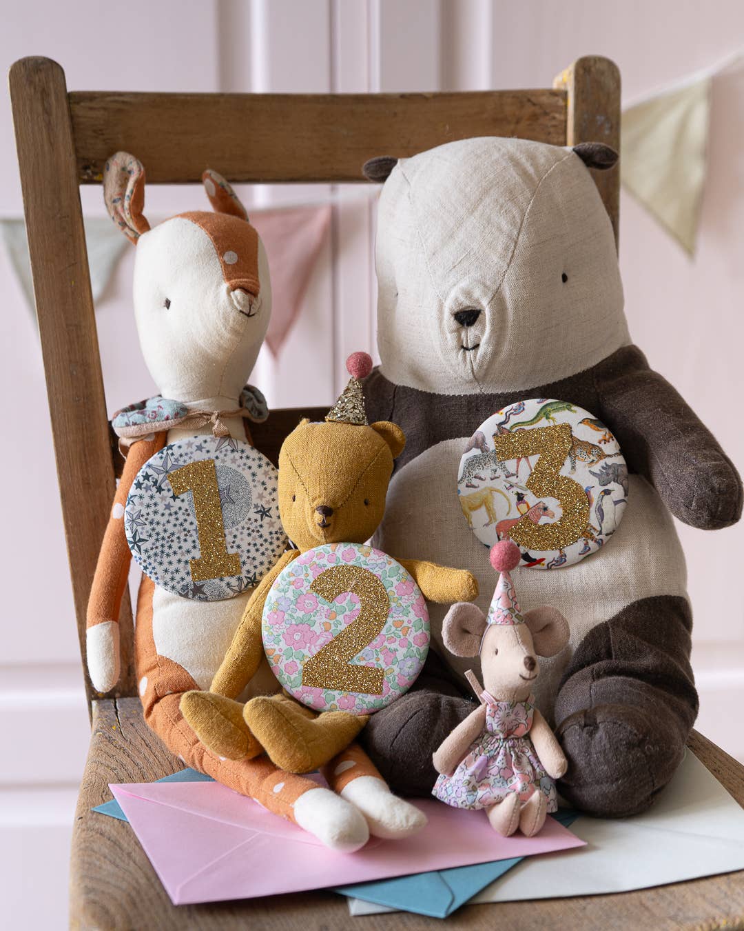 Birthday Badge Age 2 - Liberty Theo Fabric