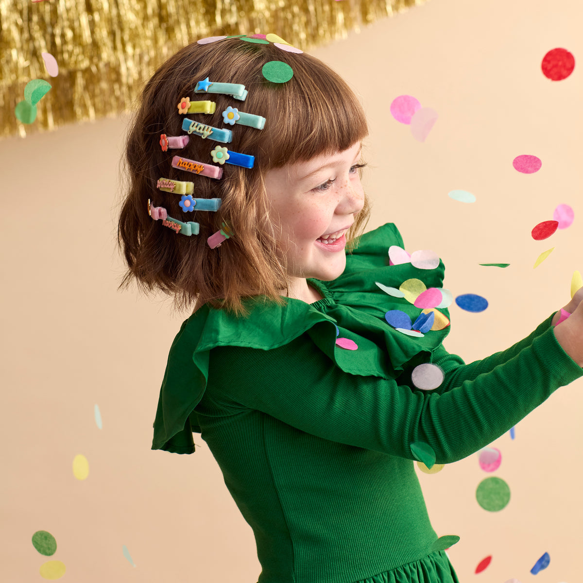 Happy Birthday Enamel Velvet Hair Clips