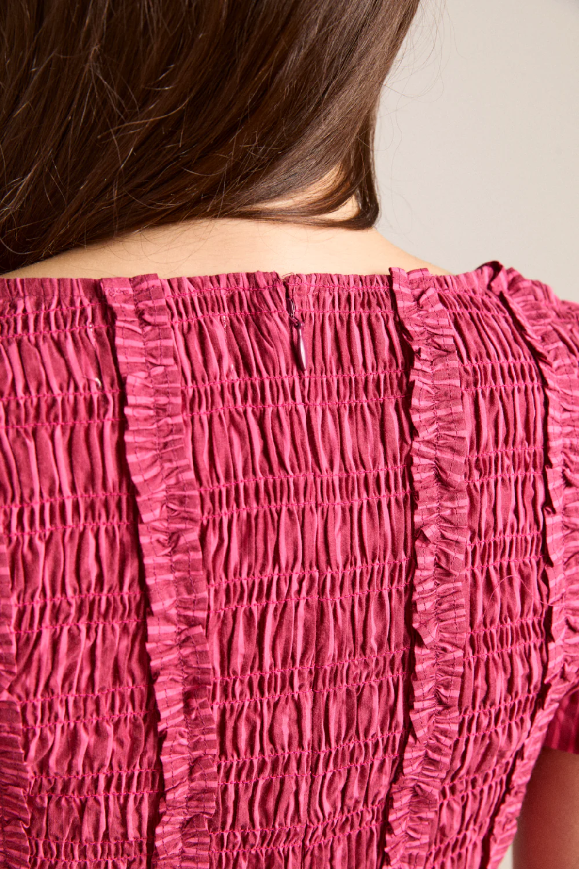 Raphaela Ruffle Midi - Berry Business Stripe