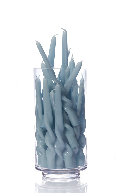 Single Twist Taper Candle - Cornflower Blue