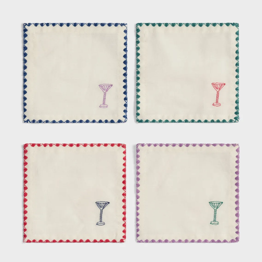Cocktail Napkin Zig Zag - Set Of 4