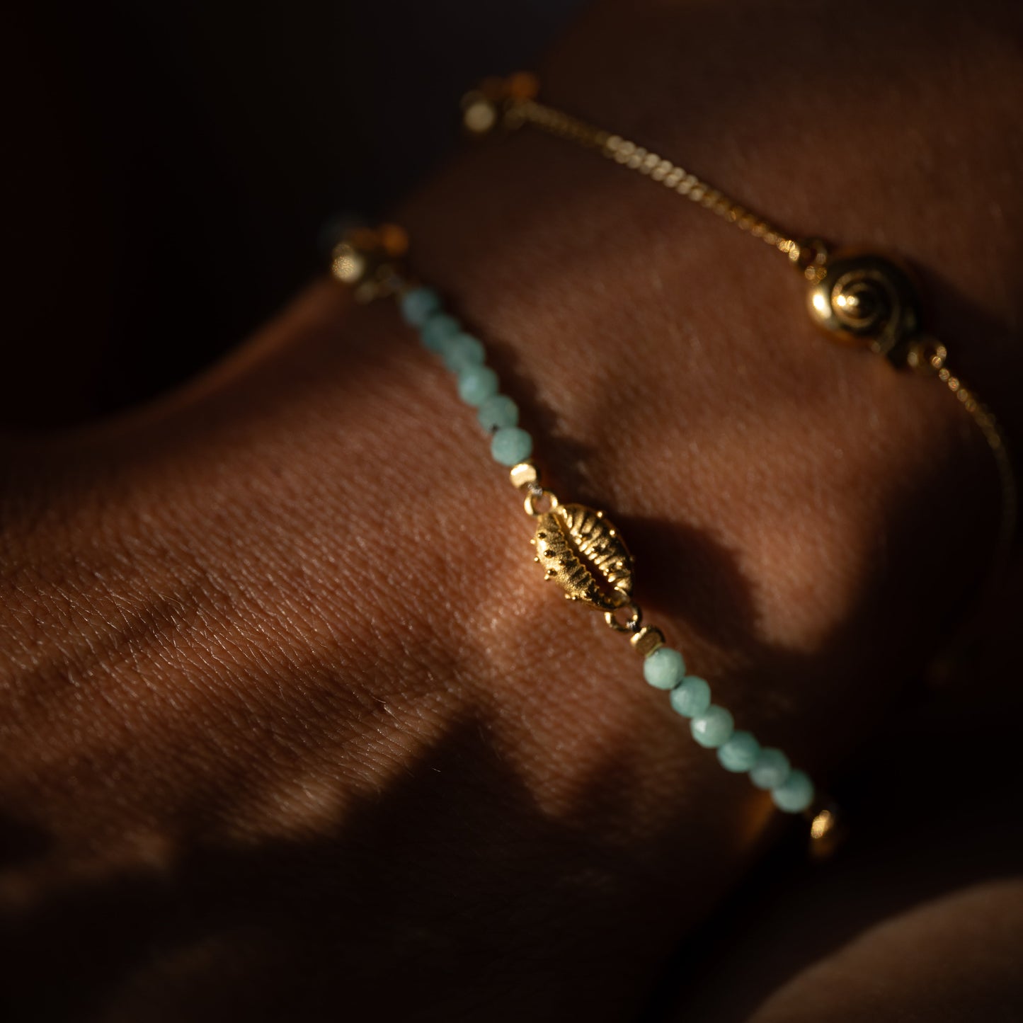 Inanna Spiral Beaded Bracelet - Amazonite