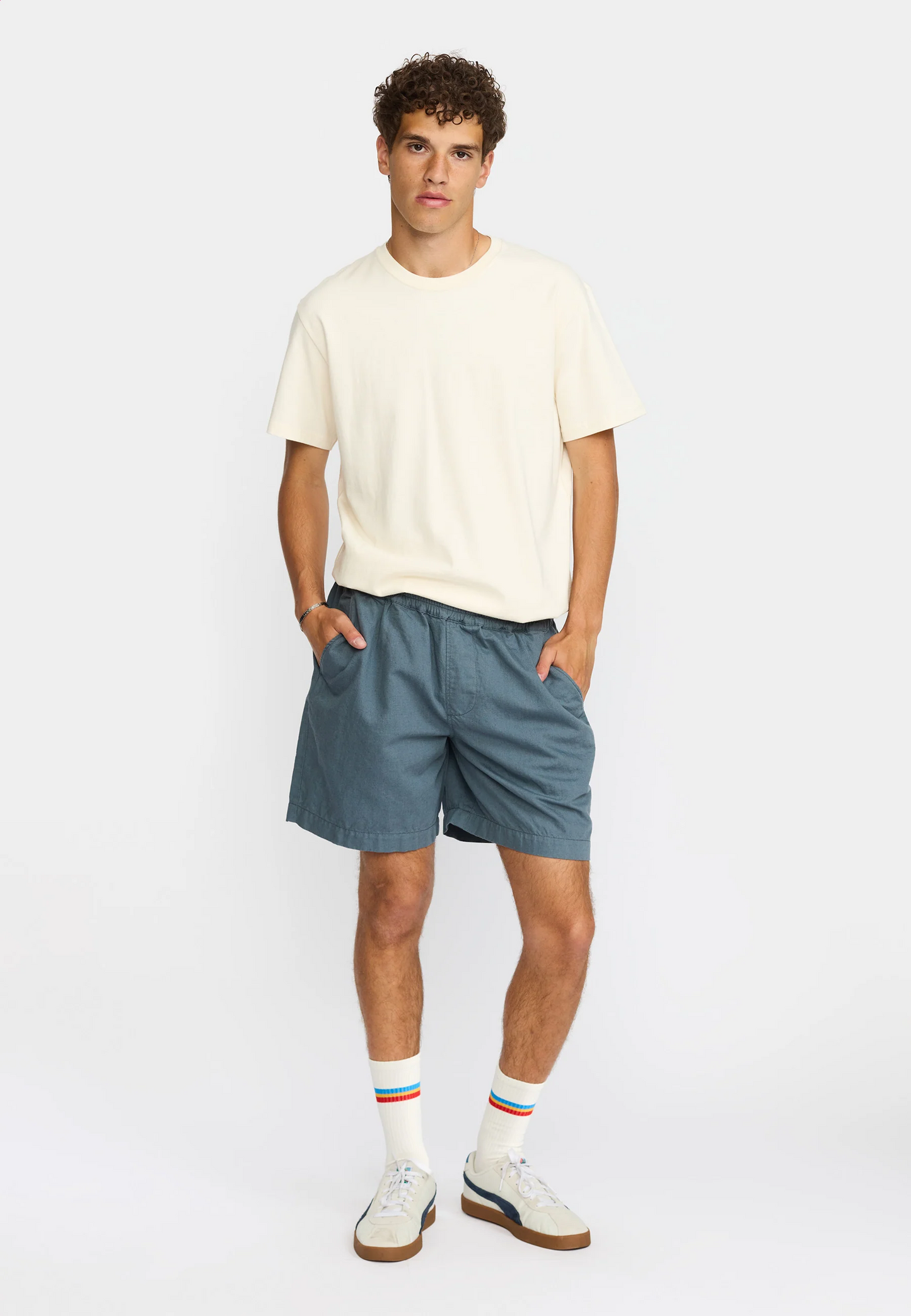 Linen shorts - Dustblue