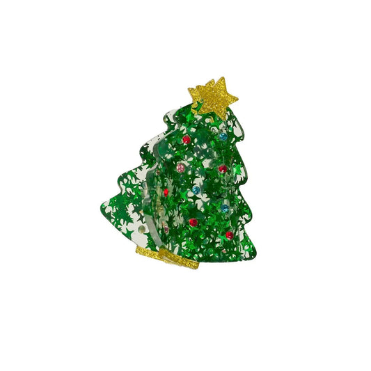 Jolly Christmas Tree Claw Clip