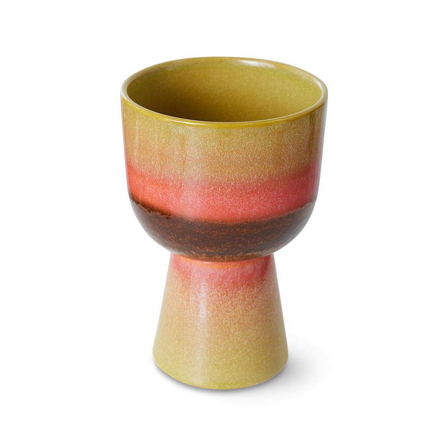 Retro Flower Pot Lime Green