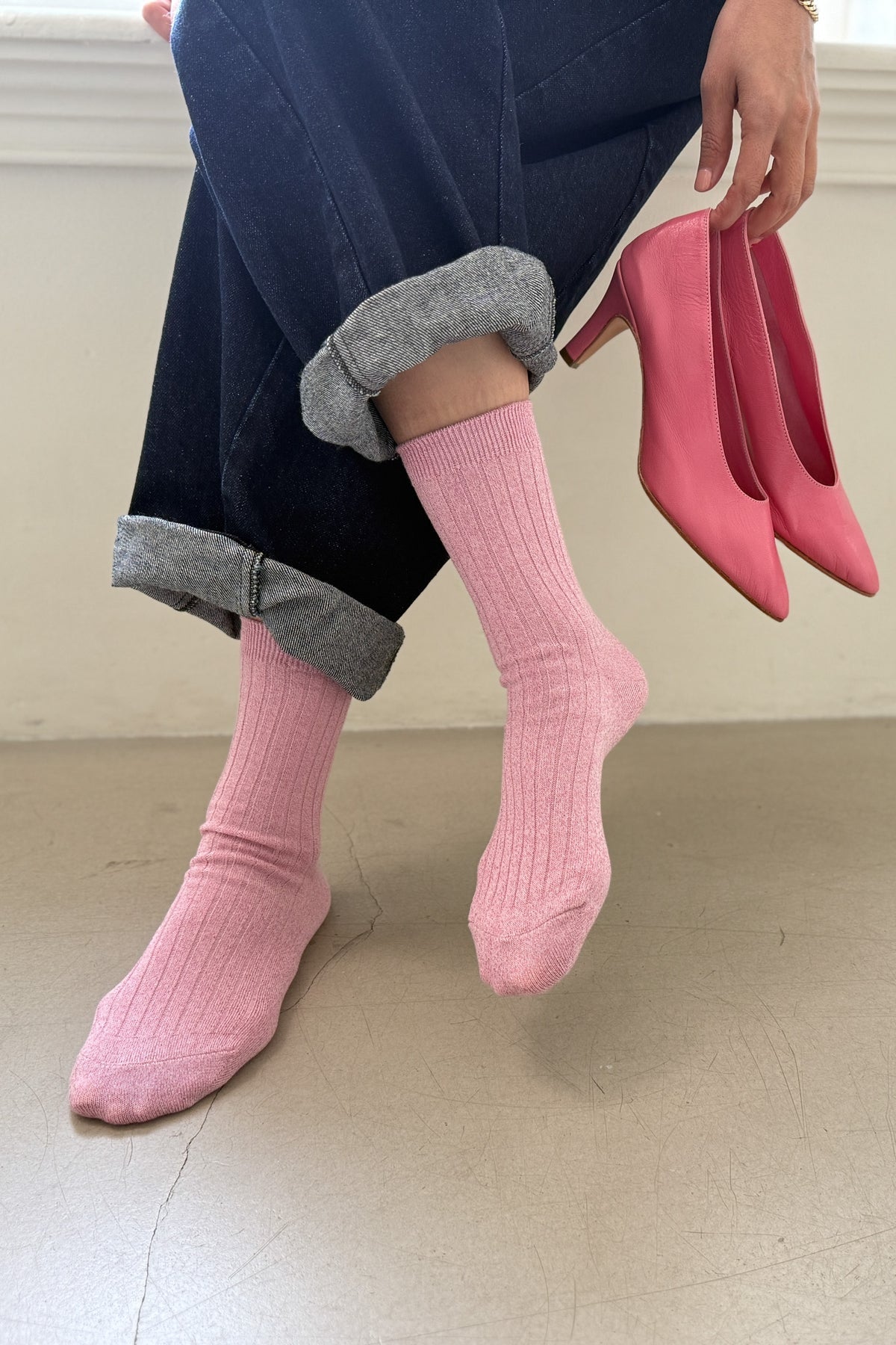 Her Socks - Glitter Sparkling Rose