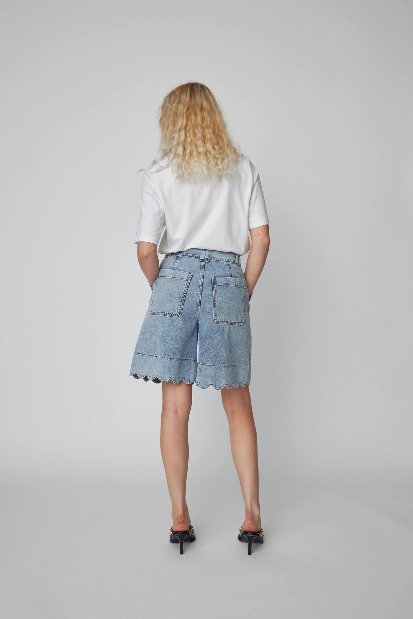 Moon Washed Denim Shorts