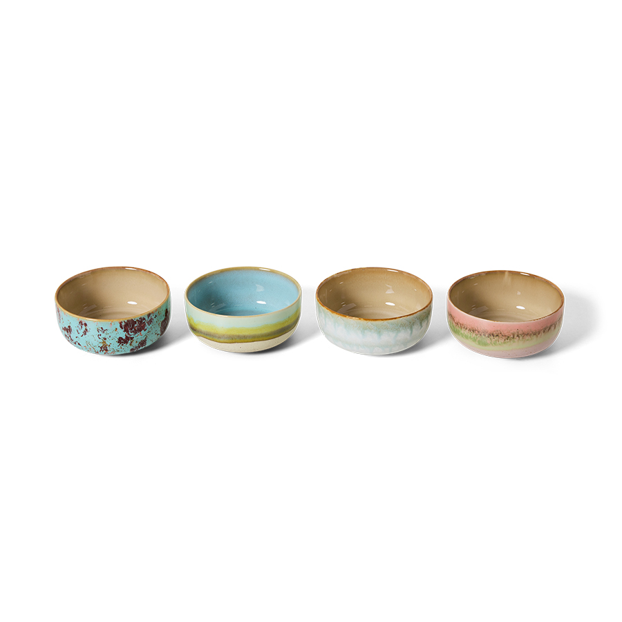 70s Ceramics Dessert Bowls - Impression Set Of 4