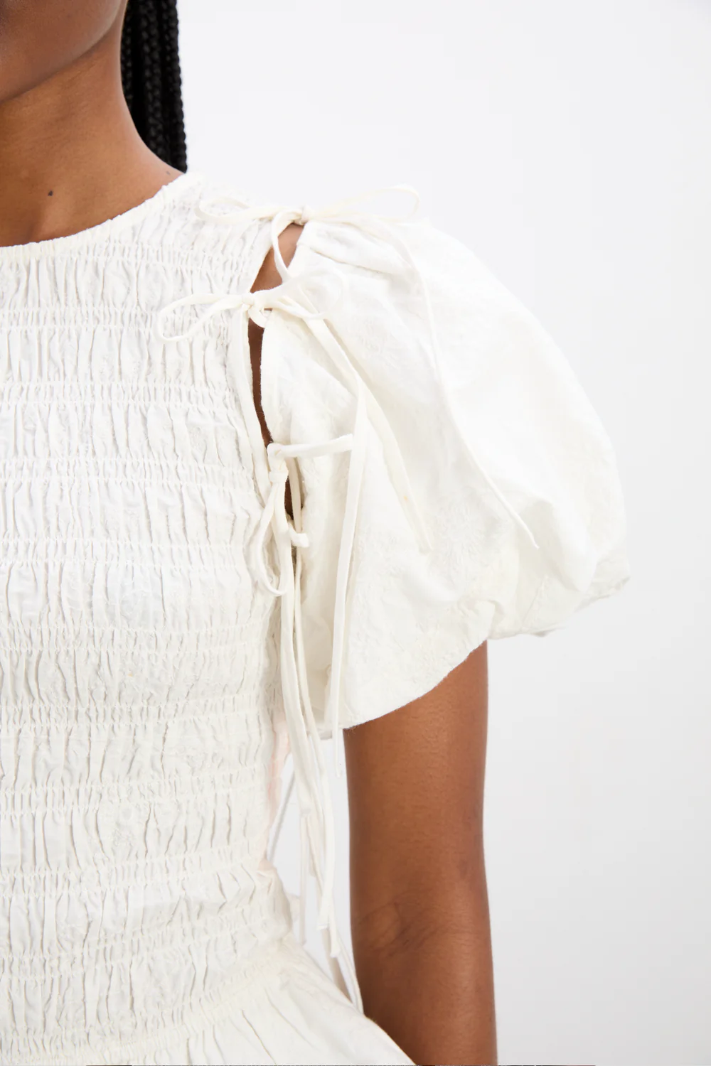 Becca Blouse - White Broidery Sleeves
