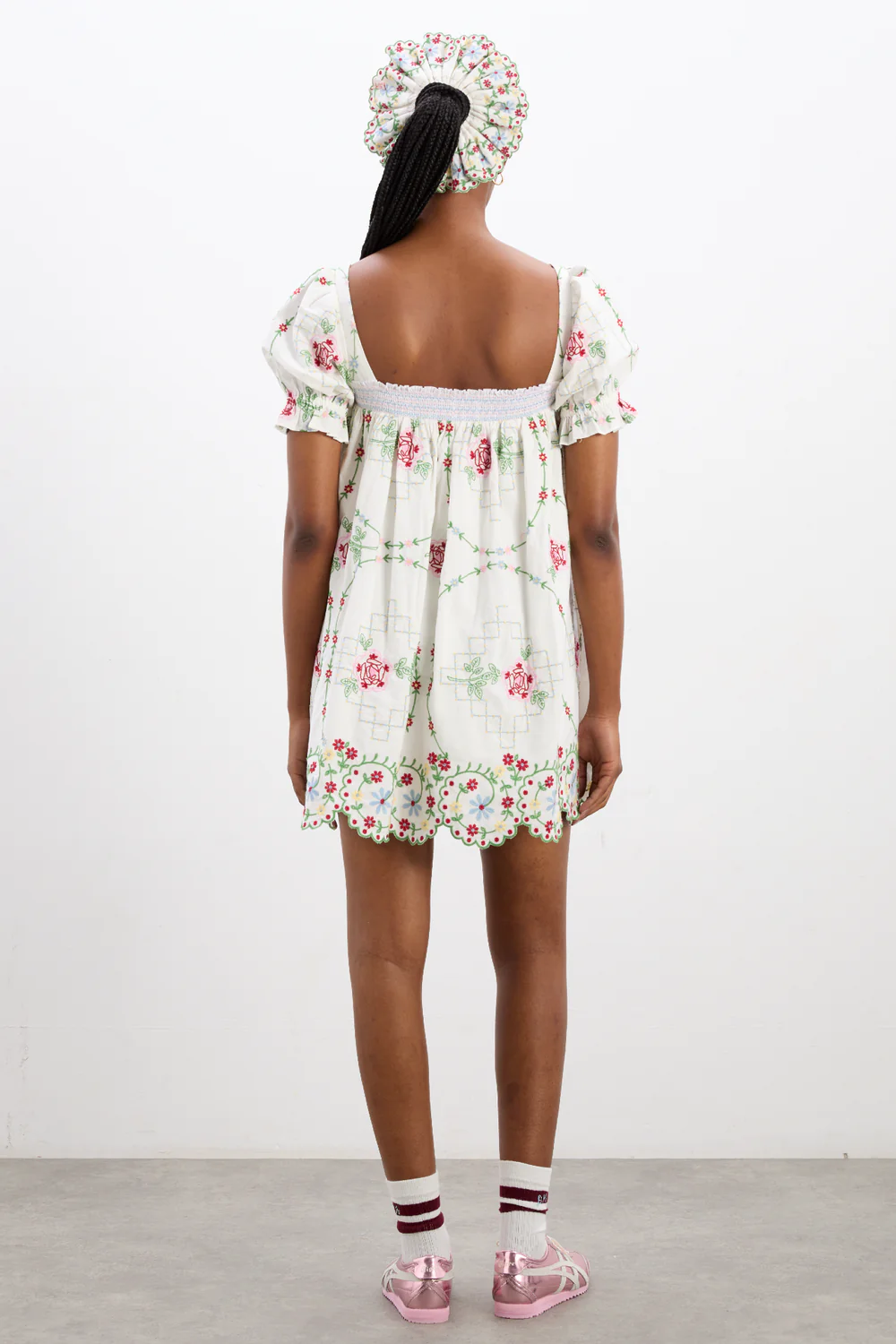 Lulu Mini Dress - Rose Embroidery