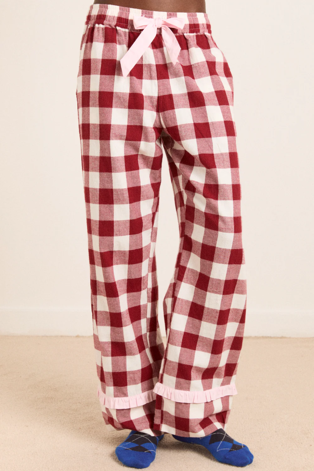 Antonella PJ Set - Burgundy Gingham