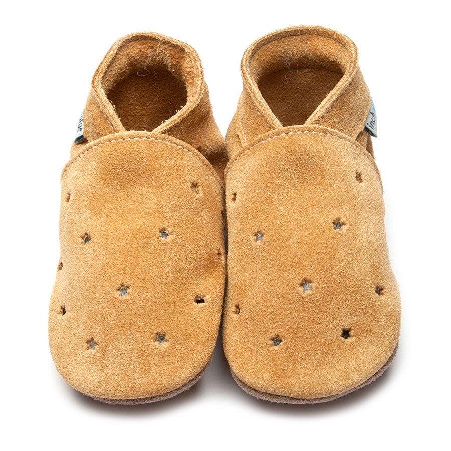 Baby & Toddler Barefoot Shoes - Milky Way: Tan Suede / Rubber Sole / Medium