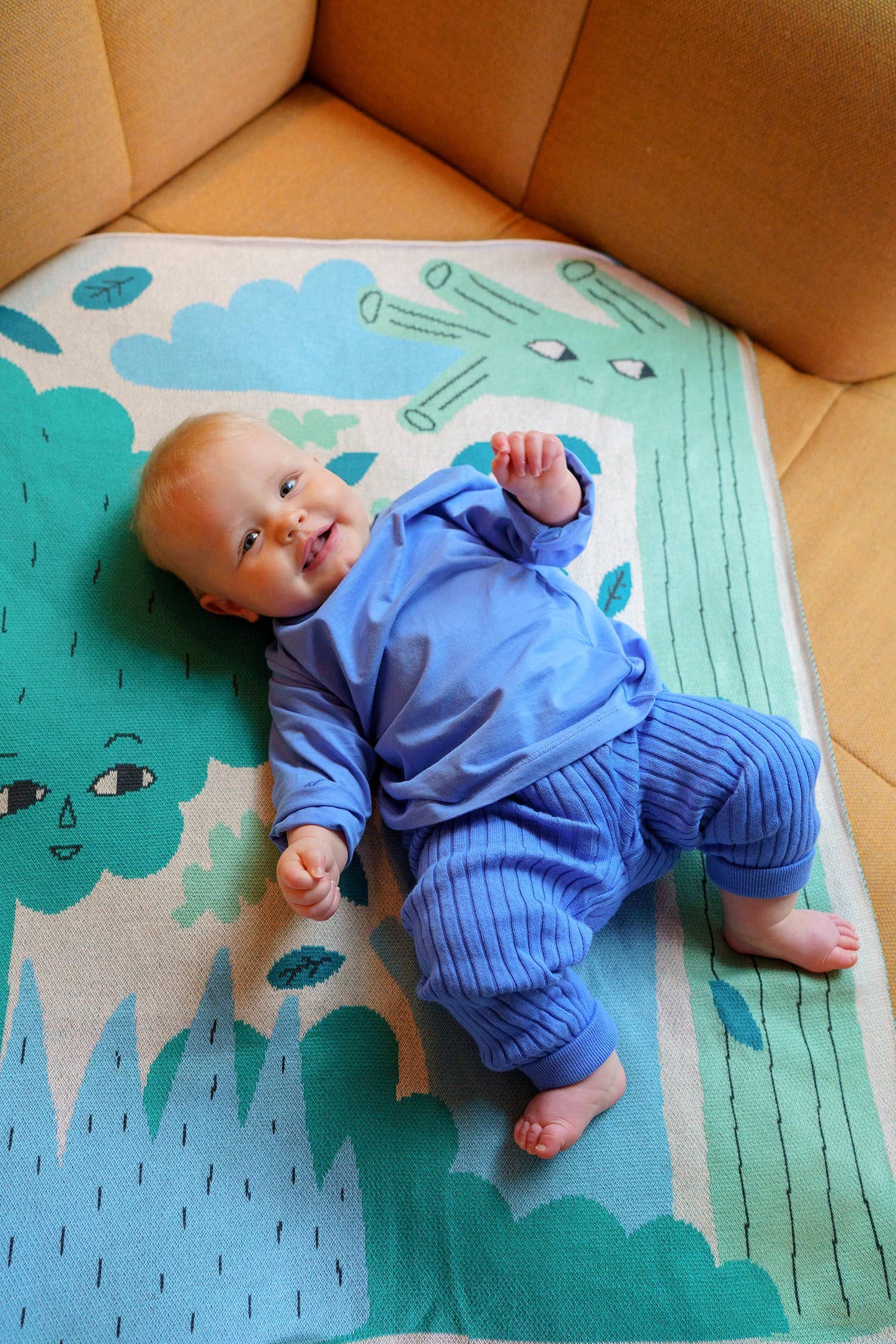 Green Trees Cotton Mini Blanket