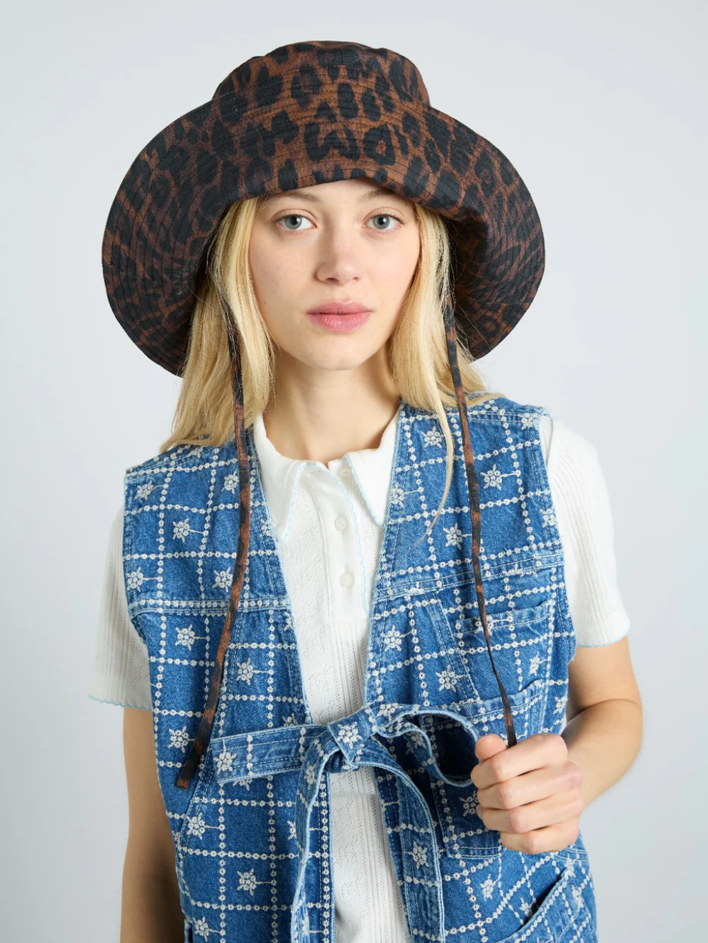 Sun Hat in Dark Leopard