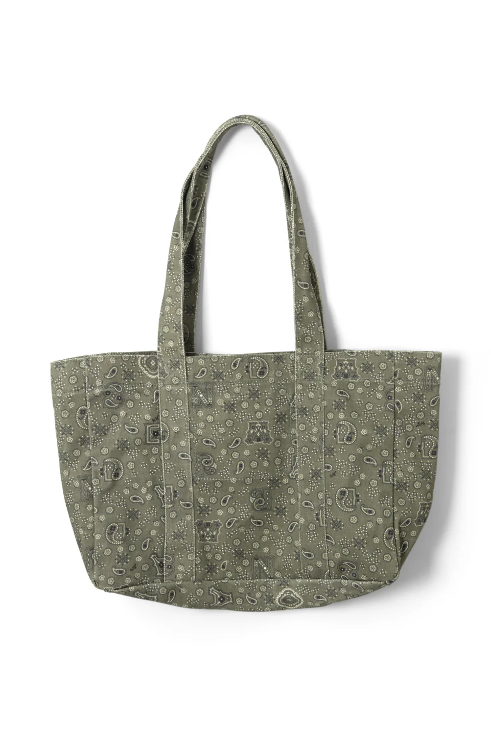 DM Canvas Tote - Olive Paisley Print