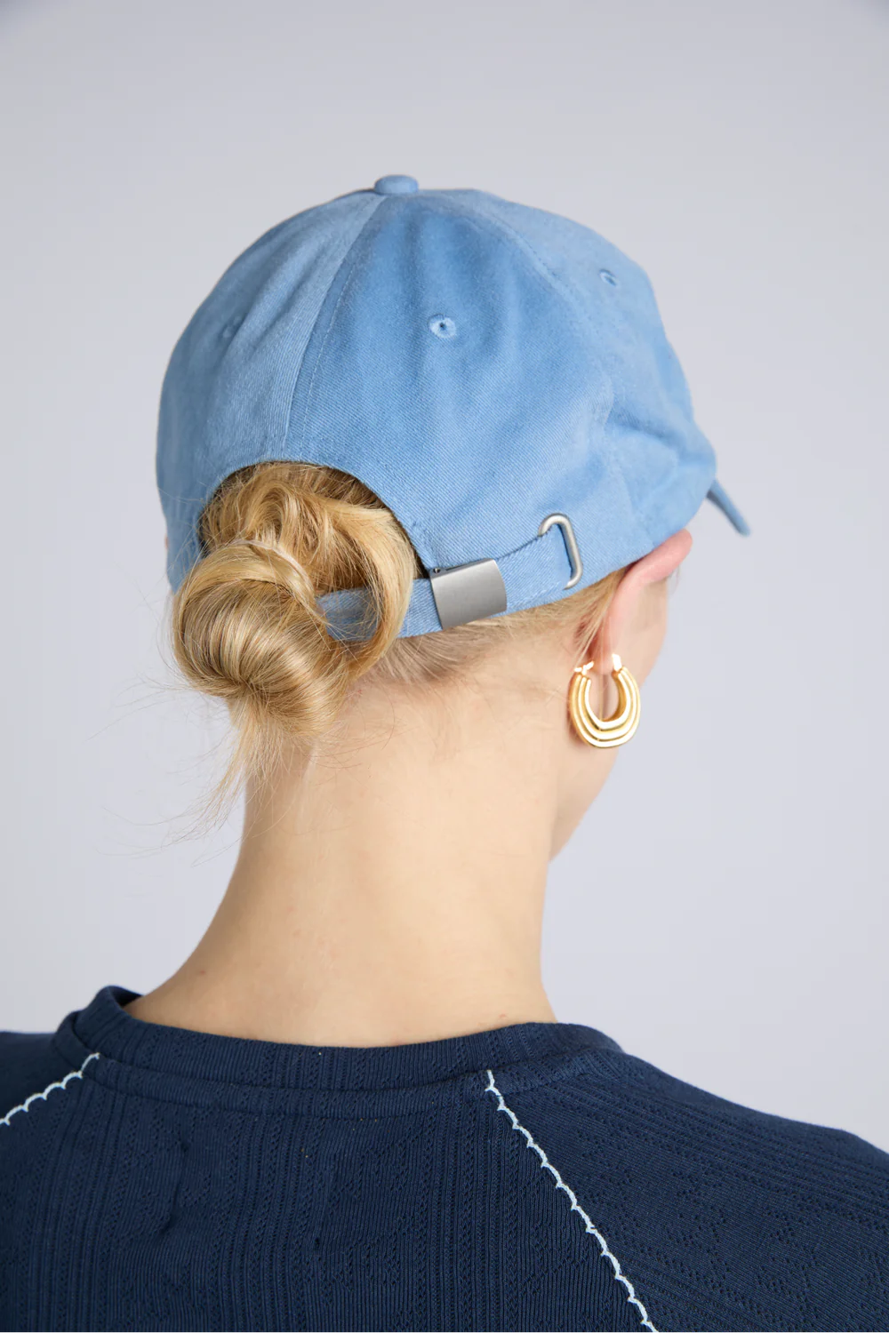 Smiley Washed Cap - Blue With Navy Embroidery