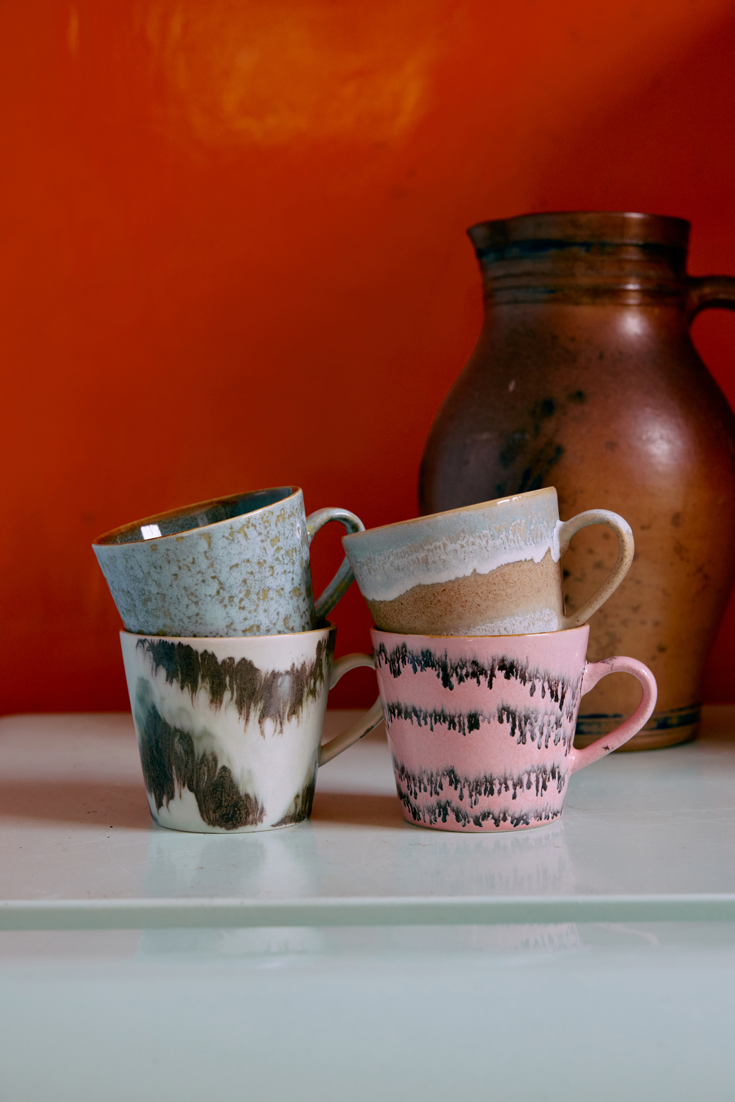 70s Ceramics Cappuccino Mugs Dada- Set Of 4