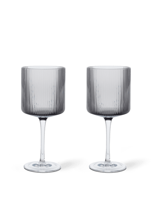 Ripple Red Wine Glasses - Smoked Grey