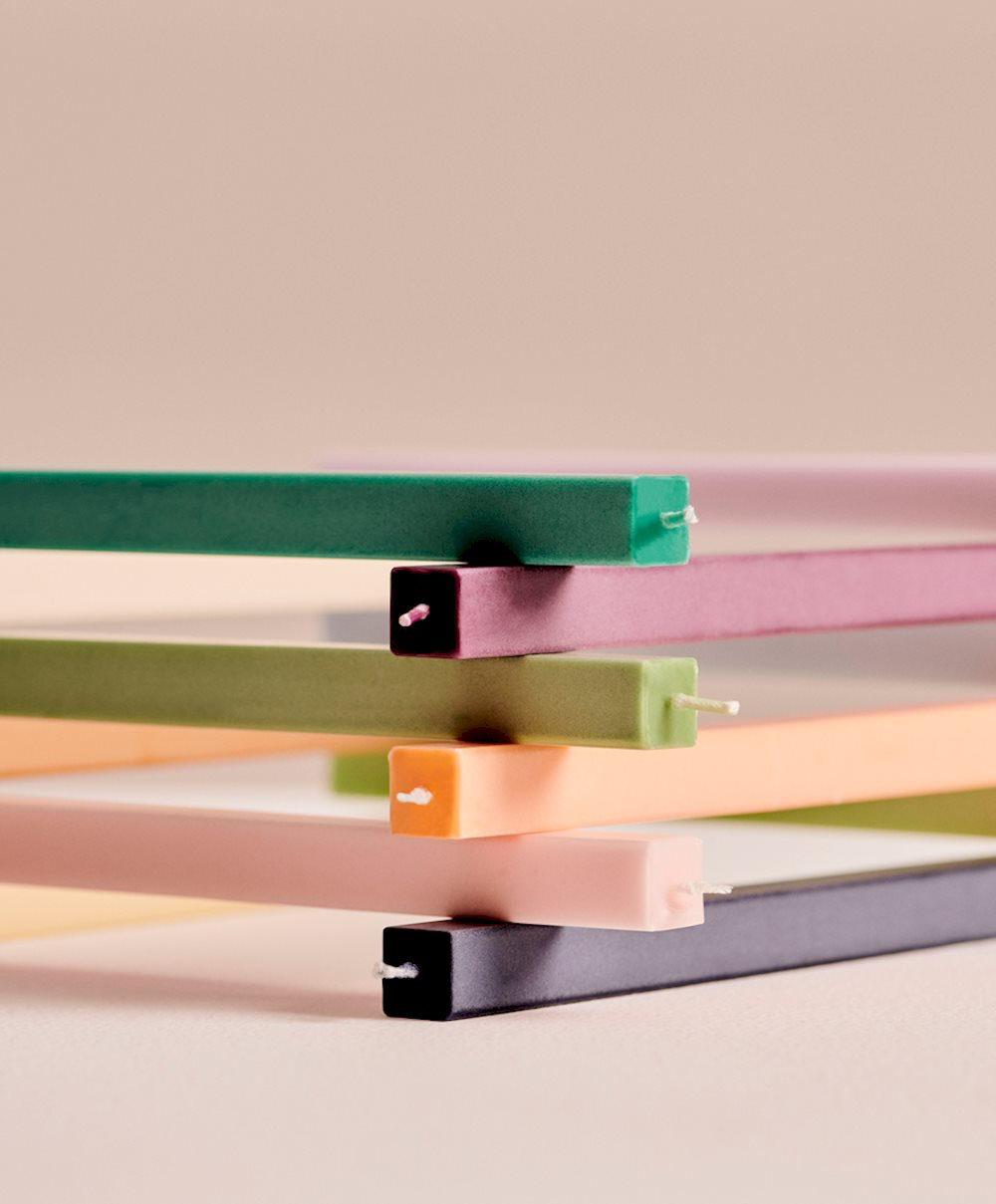 Square Candle - Light Green