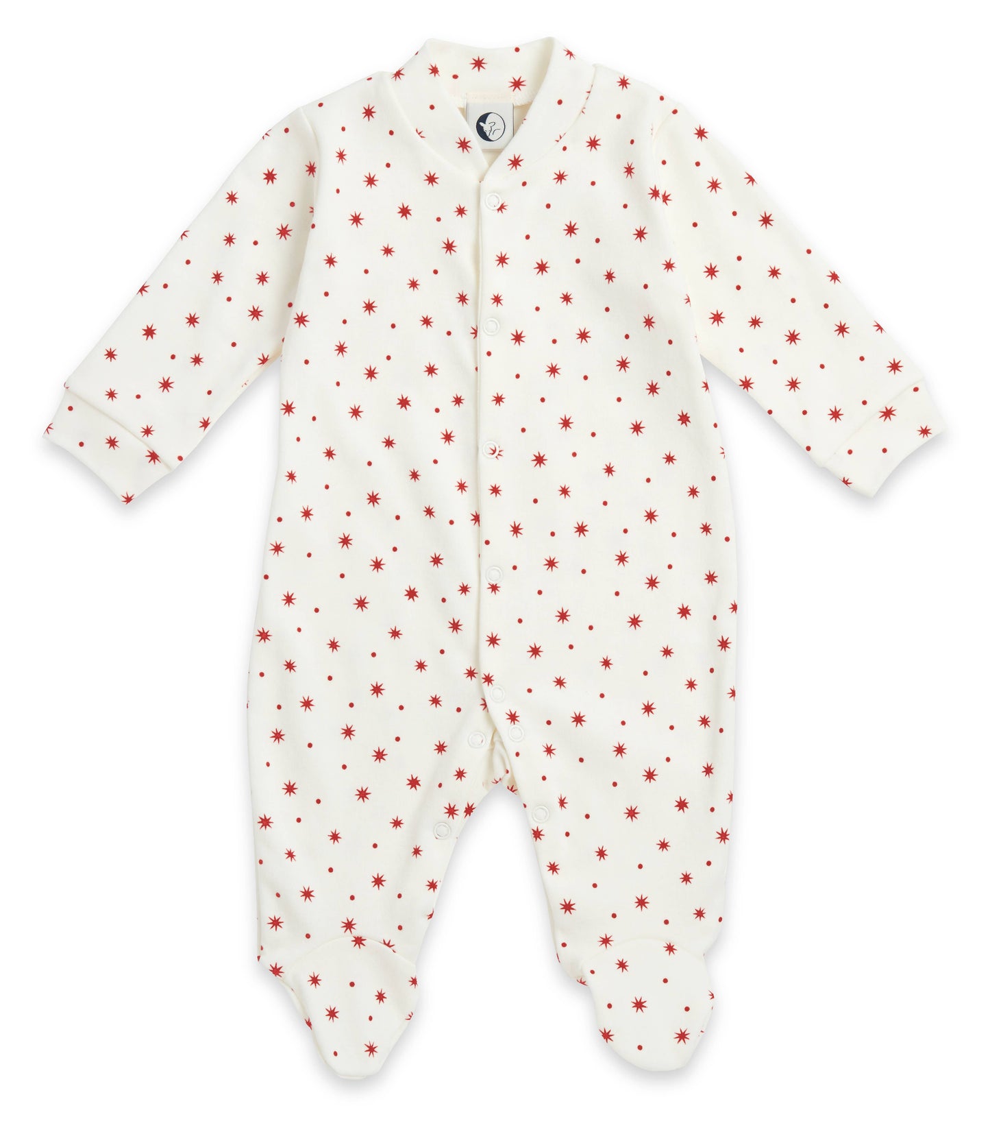 BABY SLEEPSUIT | RED STAR: 6-12 Months