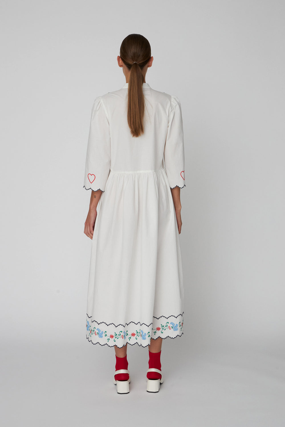 Coloured Embroiderd Loose Dress