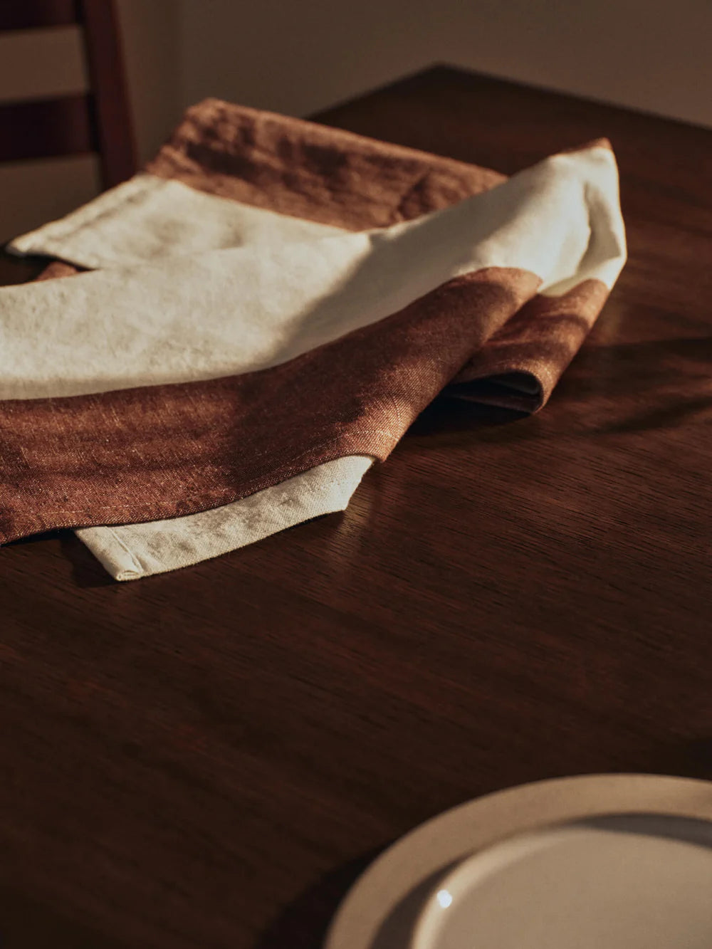 Hale Tea Towel: Chestnut/ Frosted Lime