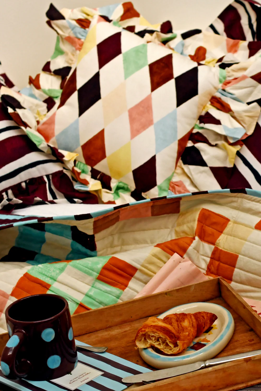 Frilly Cushion - Harlequin