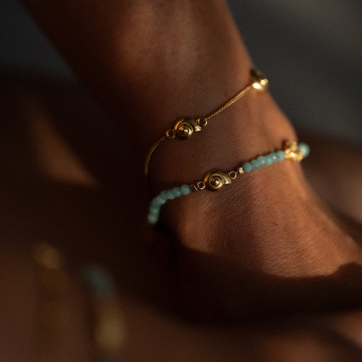 Inanna Spiral Beaded Bracelet - Amazonite