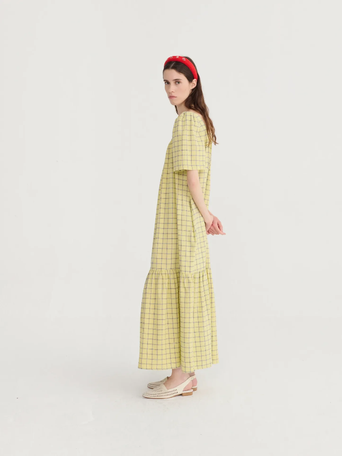Spicy Window Check Crepe Dress