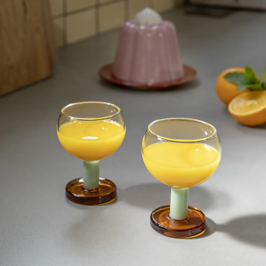 Glass Cantina Amber Set Of 2