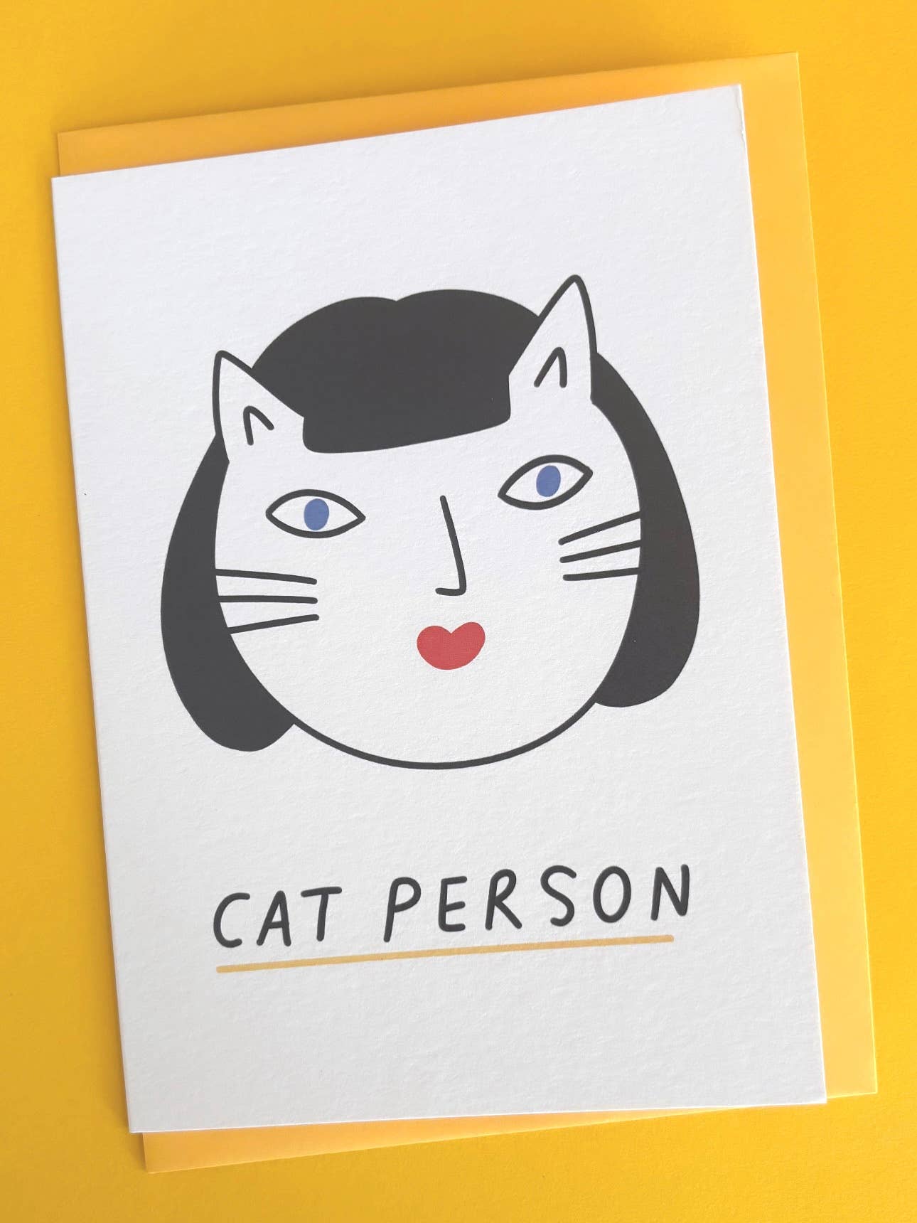 Cat Person Face Card Greeting Card