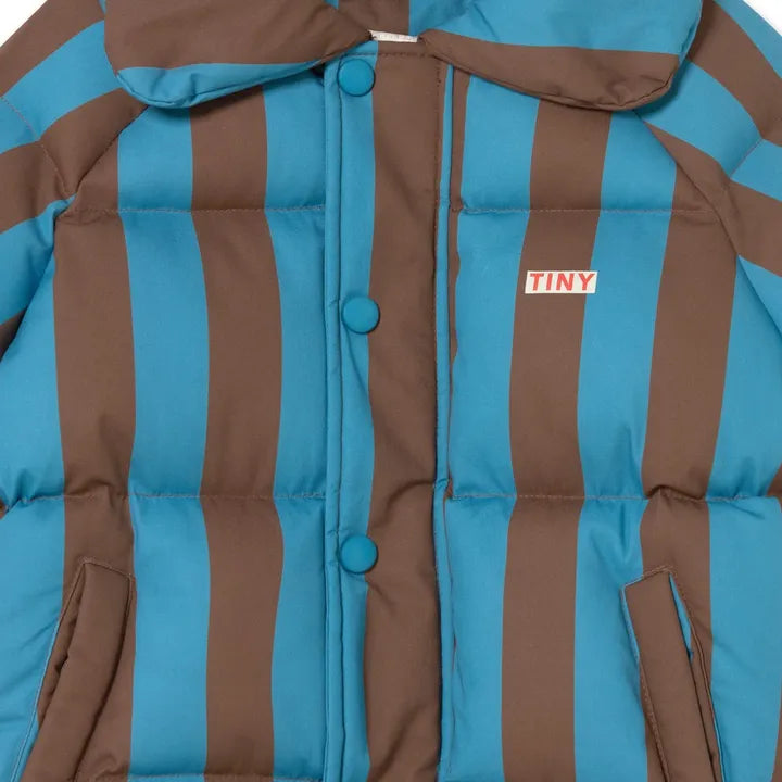 Blue Cocoa Stripes Puffer