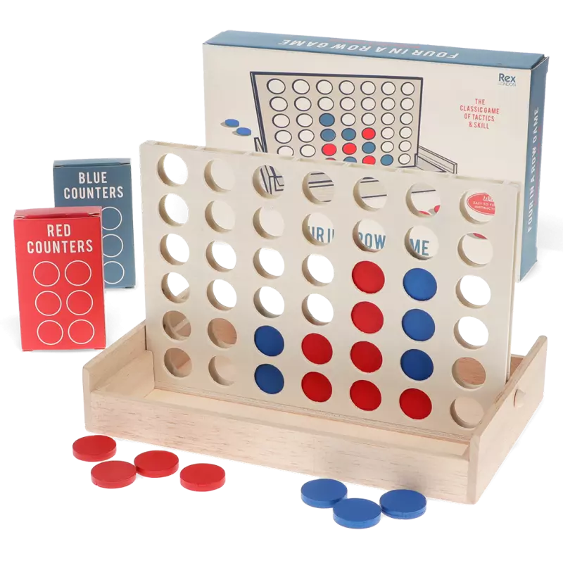 Wooden Four in a Row game set