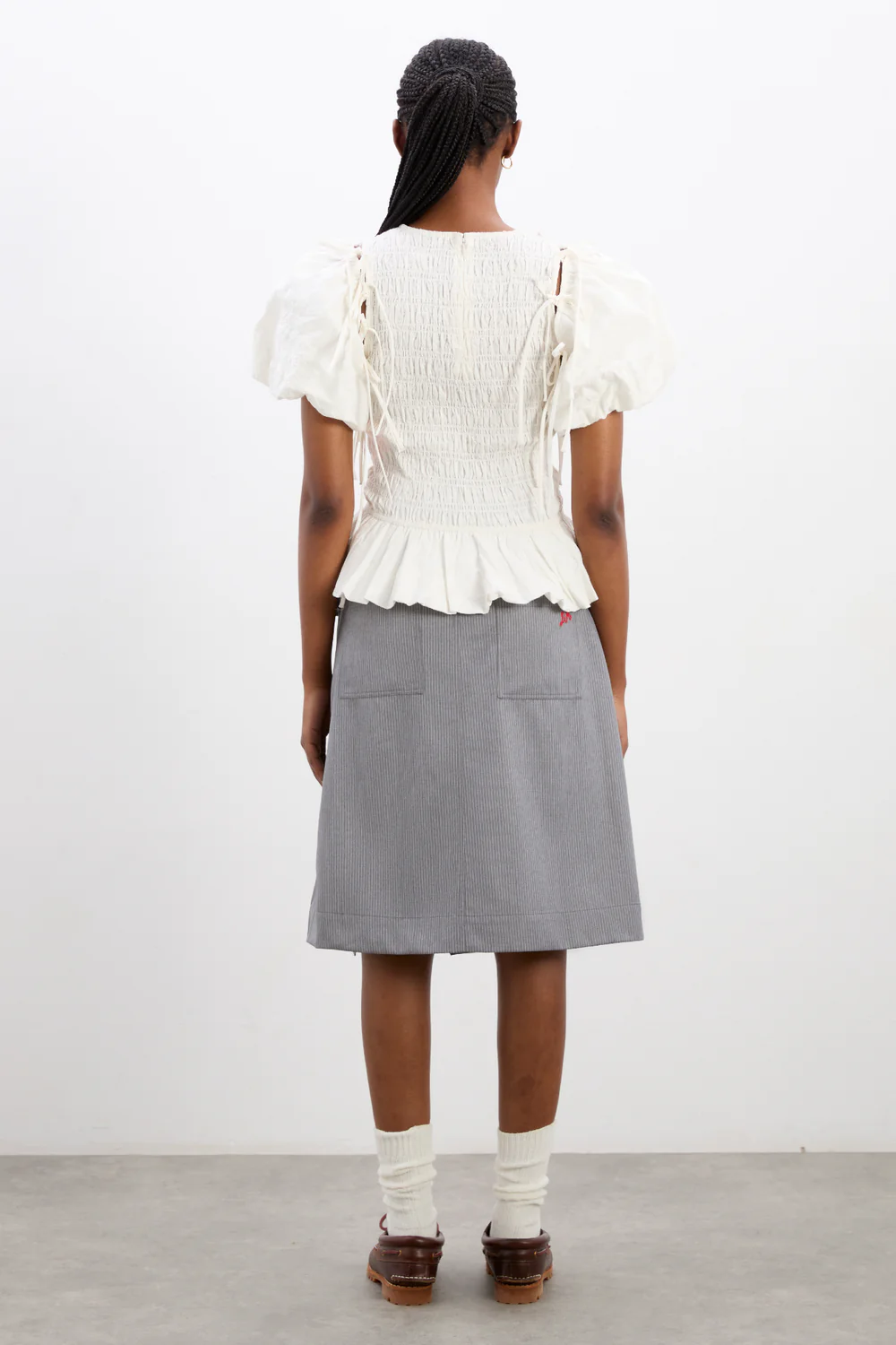 Becca Blouse - White Broidery Sleeves