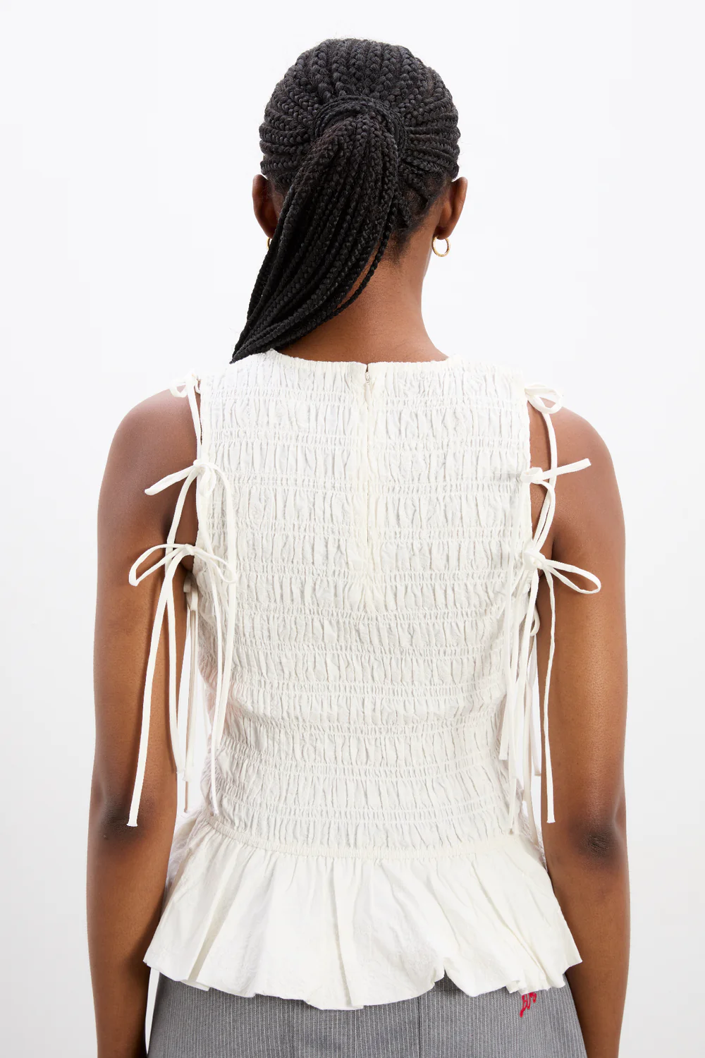 Becca Blouse - White Broidery Sleeves