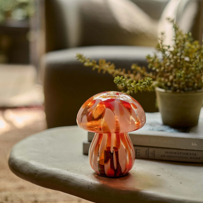 Mushroom Cordless Lamp - Coral