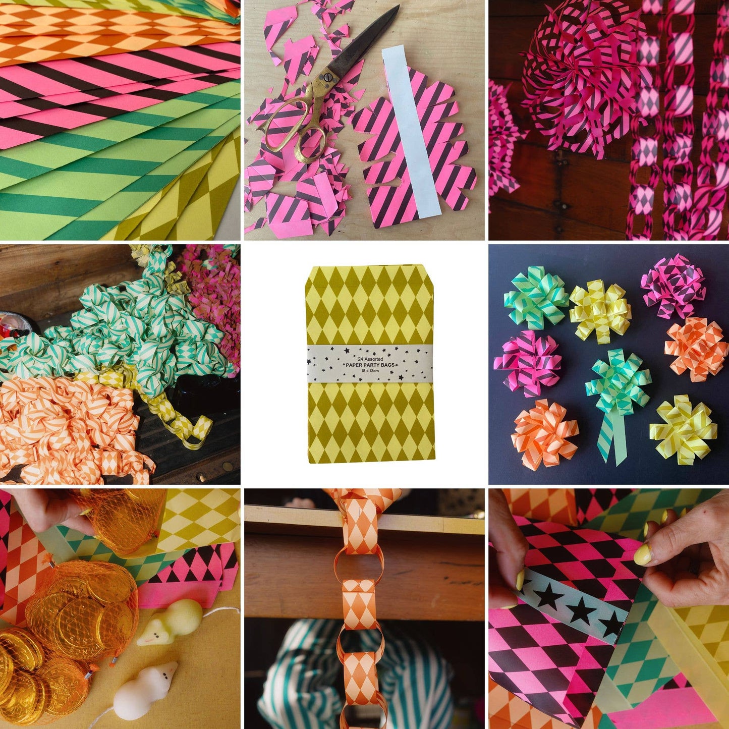 Paper Gift Bags - Mixed Pattern Pack of 24