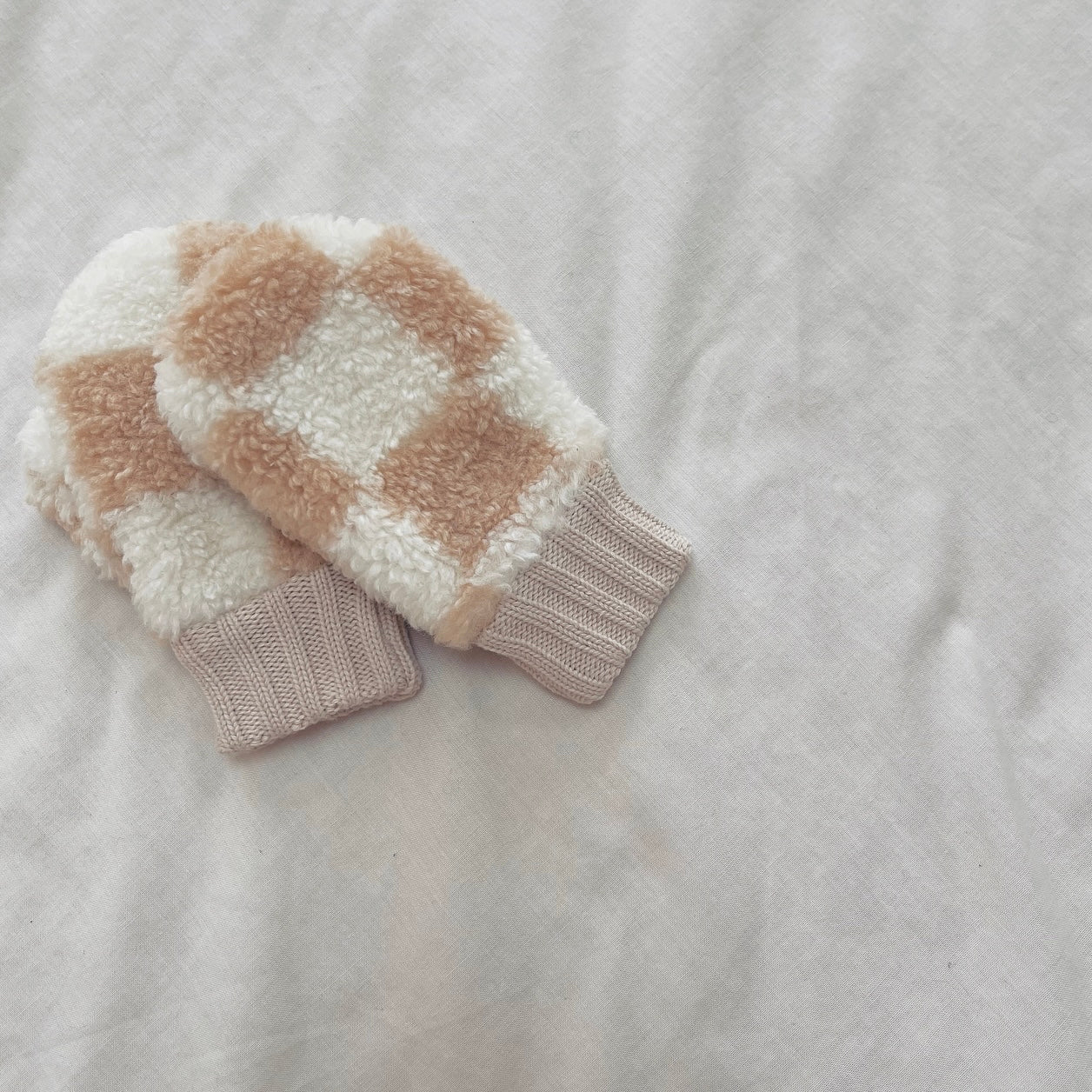 Hunter + Rose Checked Teddy Mittens