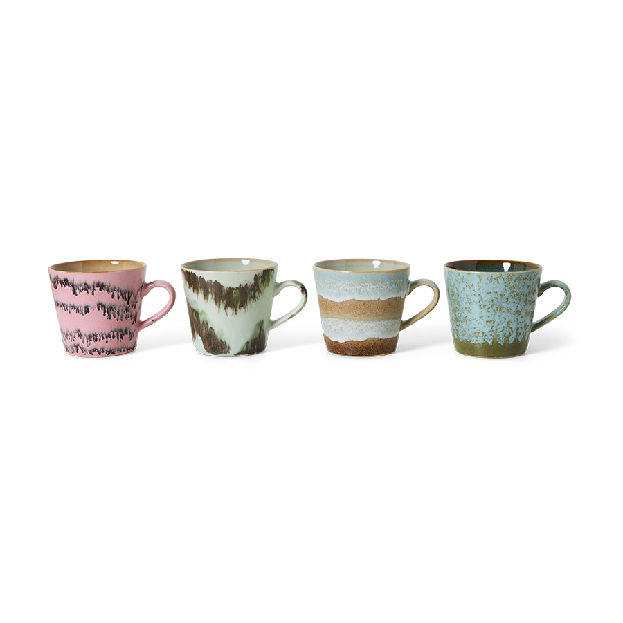 70s Ceramics Cappuccino Mugs Dada- Set Of 4