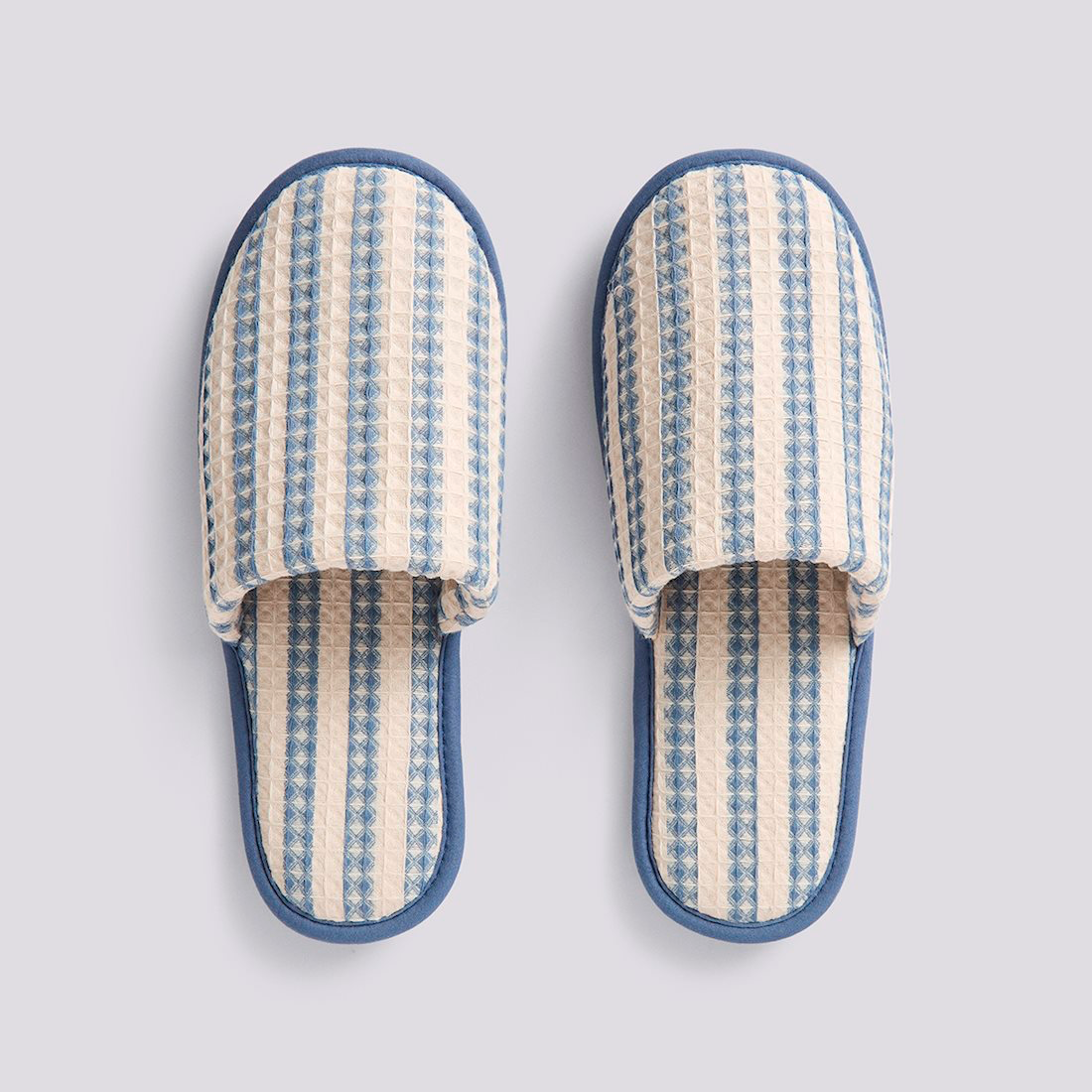 Waffle Slippers Stripe: Dusty Blue