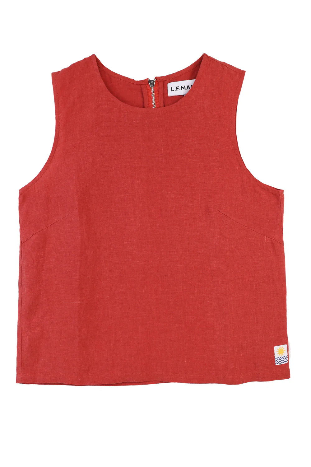 Basic Linen Vest - Paprika