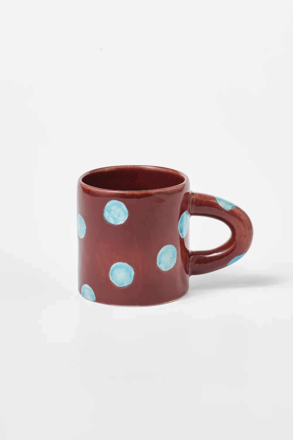 Chubby Mug - Burgundy & Blue Spot