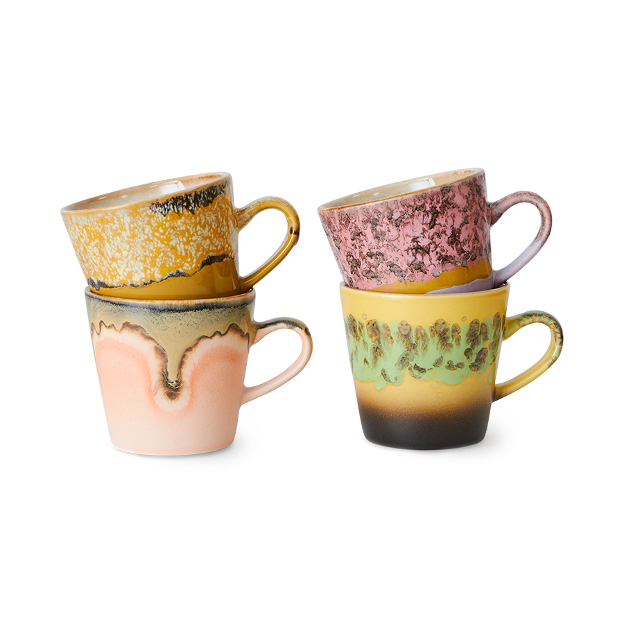 70s Ceramics Americano Mugs Radiant - Set Of 4