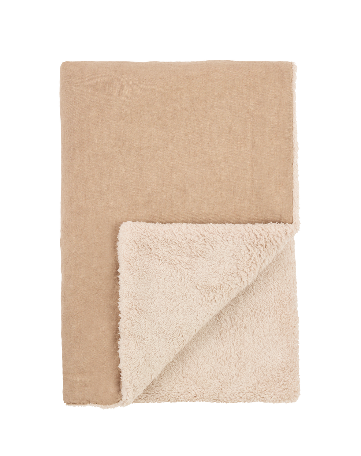 Linen Embroidered Winter Blanket - Sesame