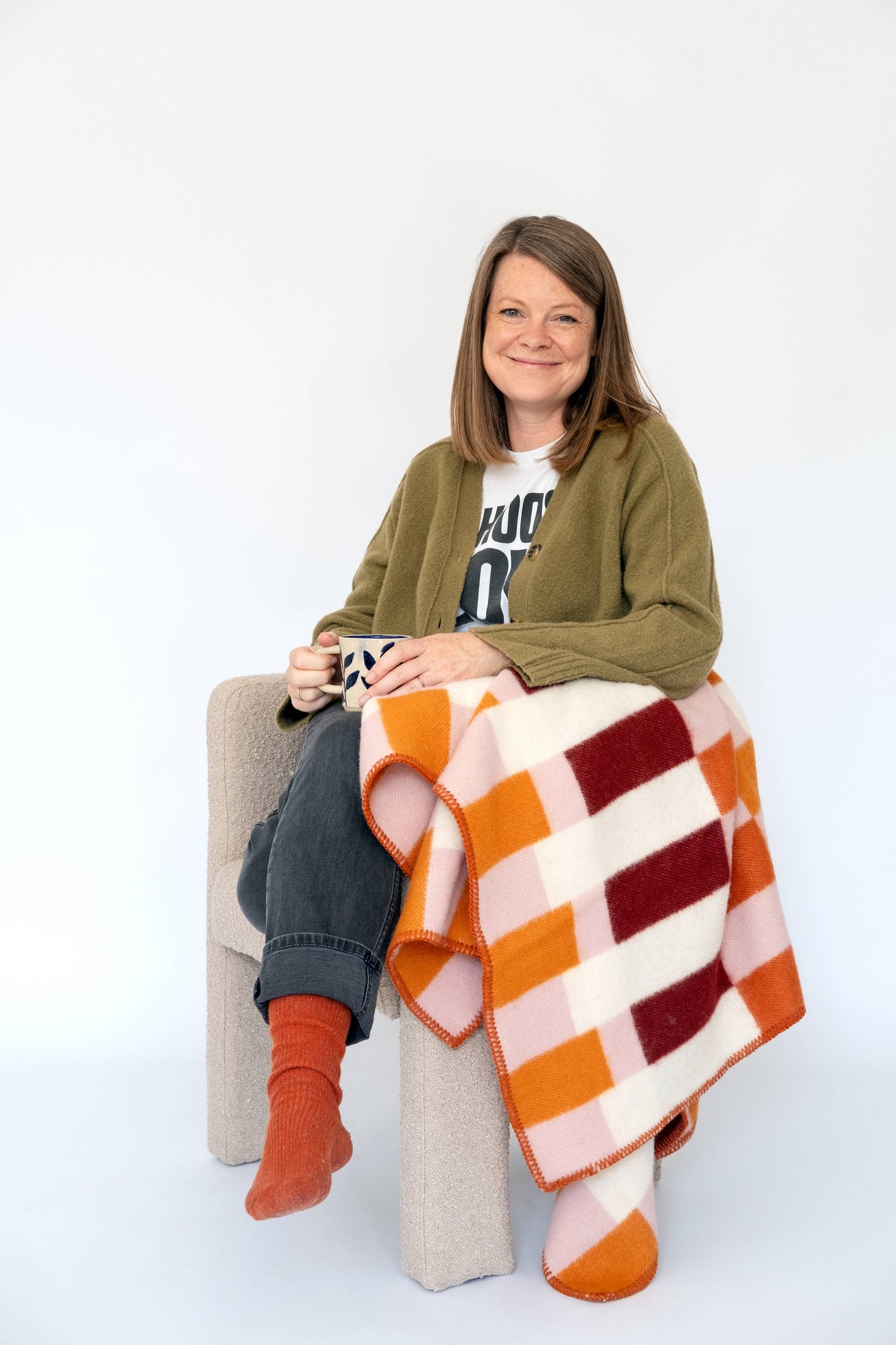 Wool Throw Blanket: Studie Orange