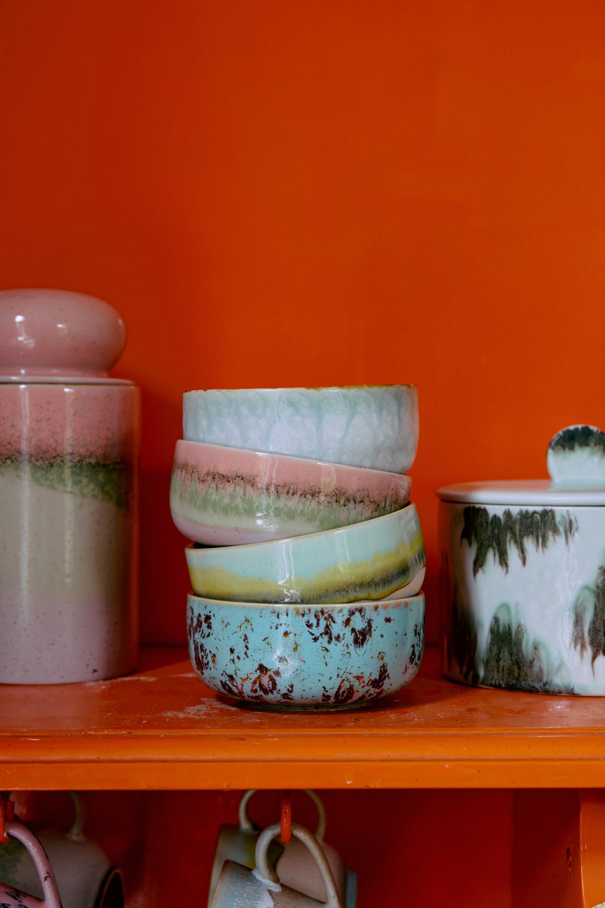 70’s Ceramic Dessert Bowl Glaze