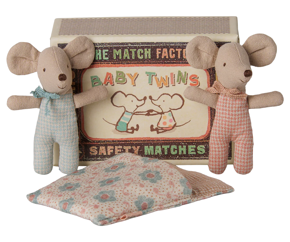 Twin Baby Matchbox Mice - Checker
